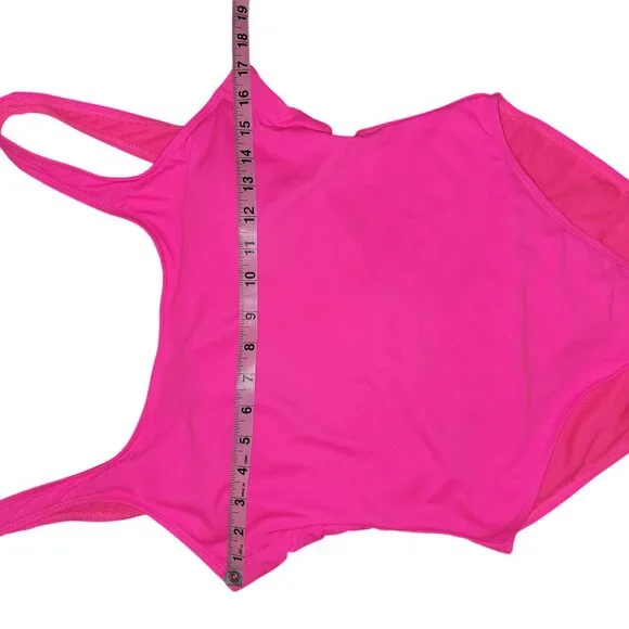 No Boundaries Pink One-Piece Swimsuit Women’s Large (11–13) Open Back Stretch Sw - Picture 5 of 9
